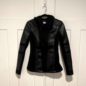 Blanc Noir leather stretch Jacket NWOT XS